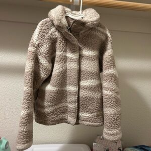 Abercrombie & Fitch kids tan/cream Sherpa jacket girls size 7/8